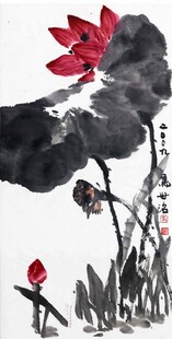 水墨荷花写意画