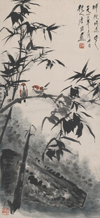 水墨竹景图