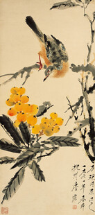 枝头双鸟伴繁花