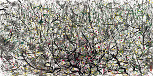 繁花满枝的树木景观