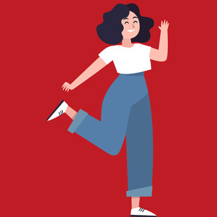 奔跑的活力女性