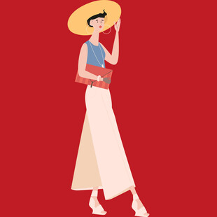 时尚女士优雅持包造型