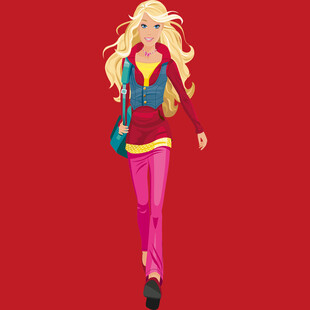 时尚金发女孩活力穿搭