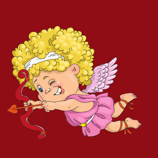 可爱丘比特持弓射箭