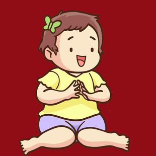 可爱宝宝合十开心玩耍