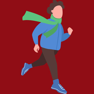 奔跑的活力青年