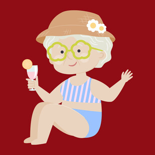 时尚老奶奶的夏日休闲时光