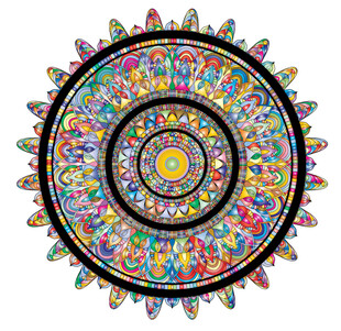 彩色曼陀罗图案装饰画