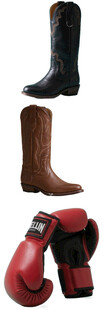靴子与拳击手套展示