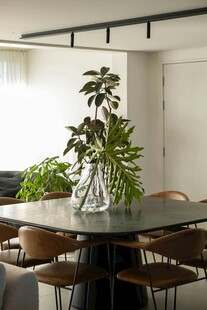 现代简约风室内绿植餐桌