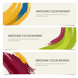 多彩笔触横幅设计