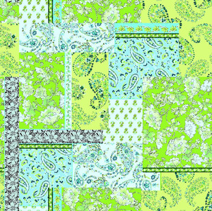 多彩拼布图案清新风设计