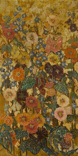 缤纷花卉图案手绘艺术作品