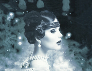 复古优雅的珍珠装扮女性