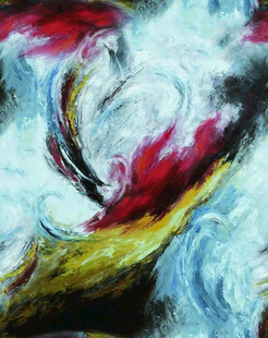 抽象色彩交织艺术画作