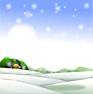 冬日雪景中的宁静山丘