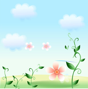 春日花草风景图