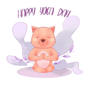 可爱猫咪庆祝新年