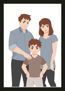 温馨一家三口幸福瞬间