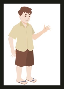 穿短袖短裤的男子