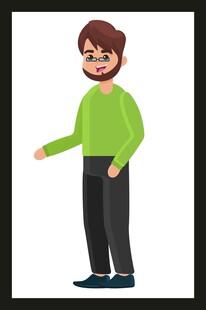 穿绿衣男子伸手示意