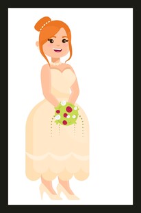 手持花束的可爱新娘