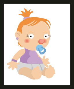 可爱戴奶嘴的小宝贝