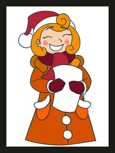 圣诞女孩与雪人欢乐互动