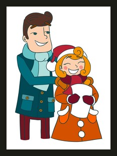 冬日情侣温馨互动瞬间