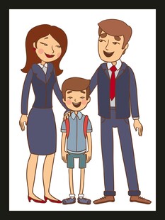 一家三口温馨合影