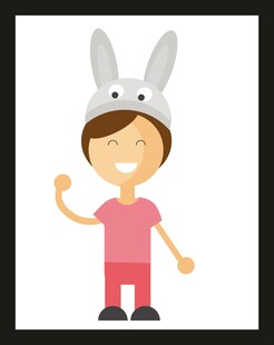 穿兔装的可爱小男孩