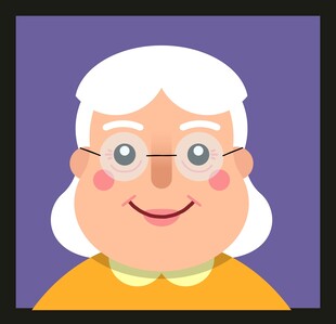 微笑的白发老奶奶