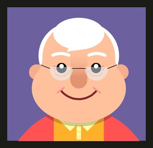 微笑的白发老人形象