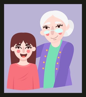 祖孙二人温馨相伴