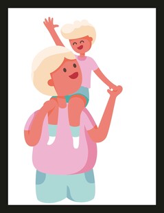 爷爷肩上的欢乐时光