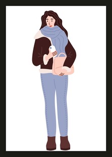 母亲怀抱婴儿温馨画面