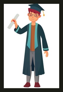 毕业学士手持文凭