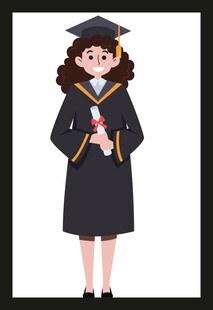 身着学士服的可爱女生