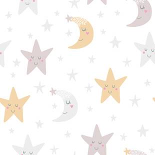 可爱星月图案背景