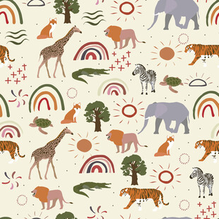 动物与自然元素图案背景