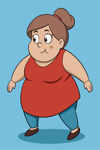 胖女孩自信迈步