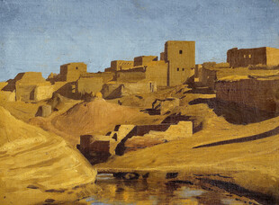 沙漠中的古老村落景观