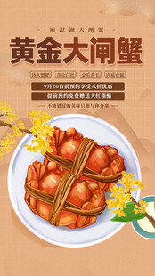 大闸蟹促销海报