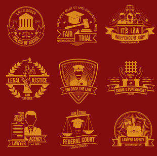 复古金色徽章图案集合