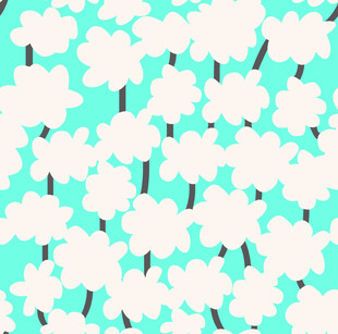 清新棉花图案背景