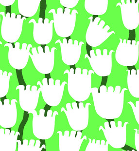 绿色背景白色花朵图案