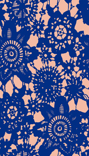 蓝金交织的精致花纹图案