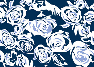 蓝底白玫瑰图案设计