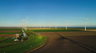 田野上的风力发电机组