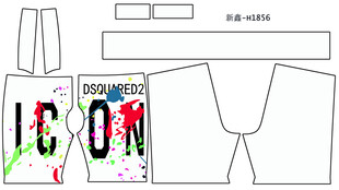 时尚图标图案服装设计稿